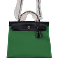 Hermès Herbag Zip PM 31 Bambou Toile H/Bleu Indigo Vache Hunter Palladium Hardware