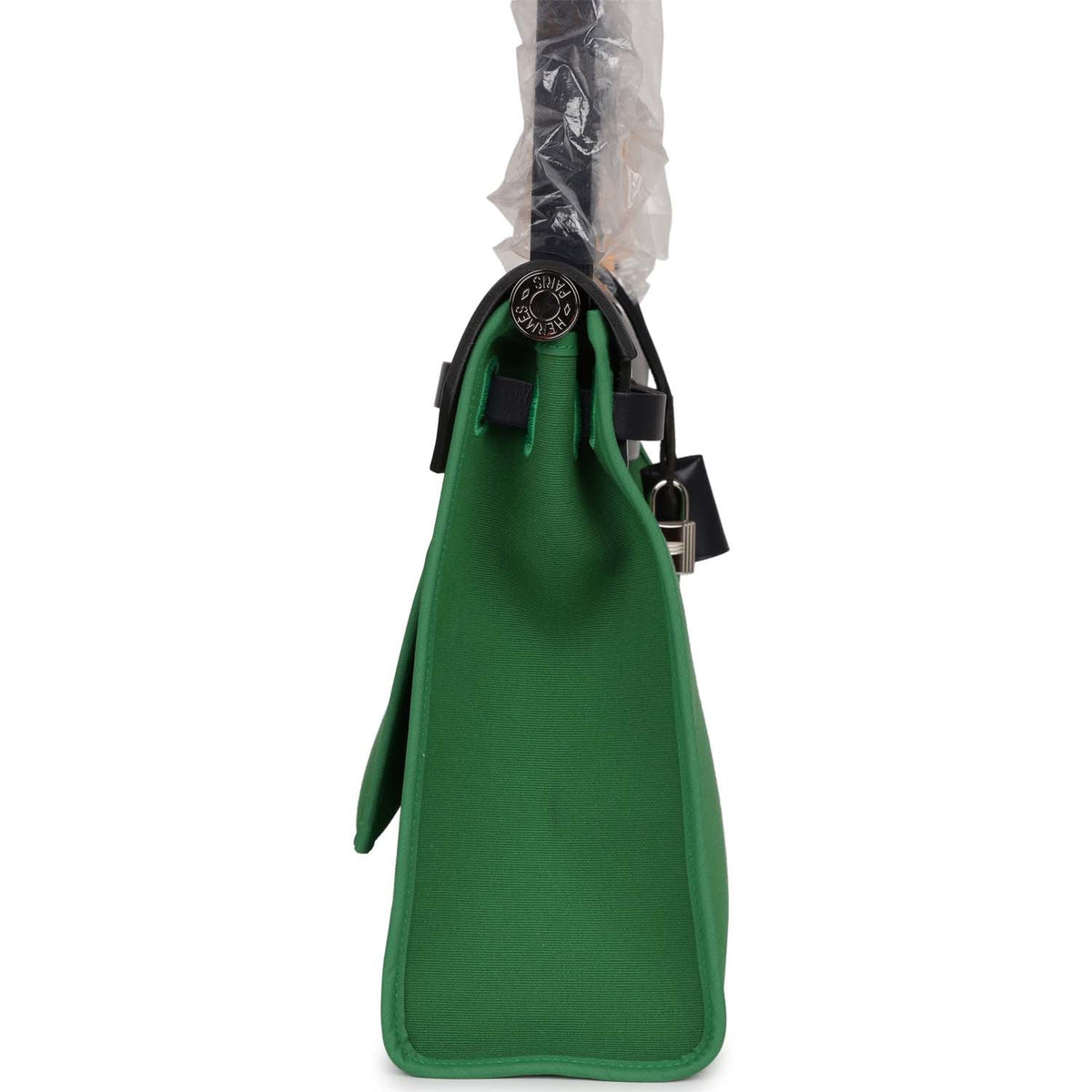 Hermès Herbag Zip PM 31 Bambou Toile H/Bleu Indigo Vache Hunter Palladium Hardware