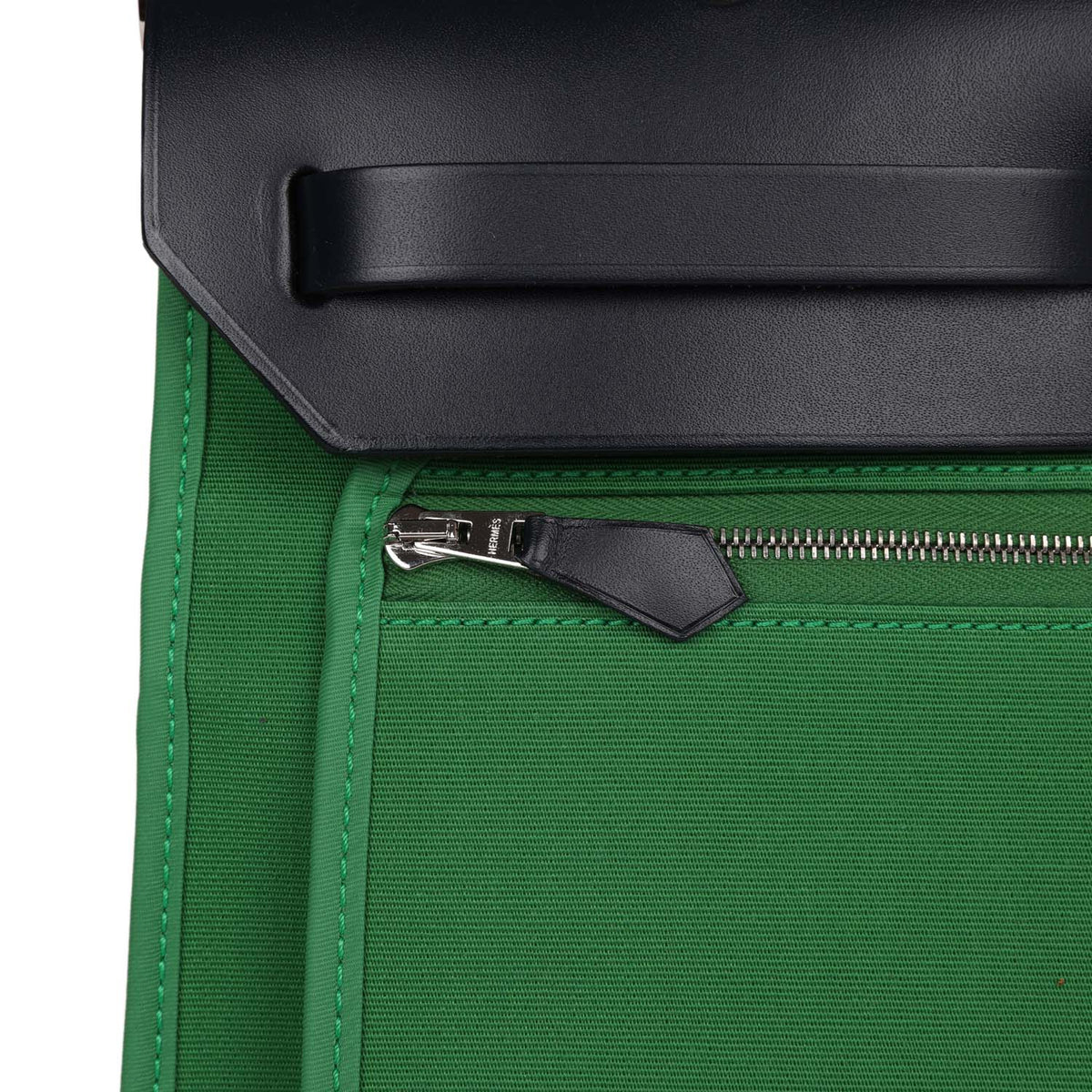 Hermès Herbag Zip PM 31 Bambou Toile H/Bleu Indigo Vache Hunter Palladium Hardware