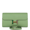 Hermès Constance Wallet To Go Vert Criquet Epsom-textured Faux Leather Marquette Gold Hardware