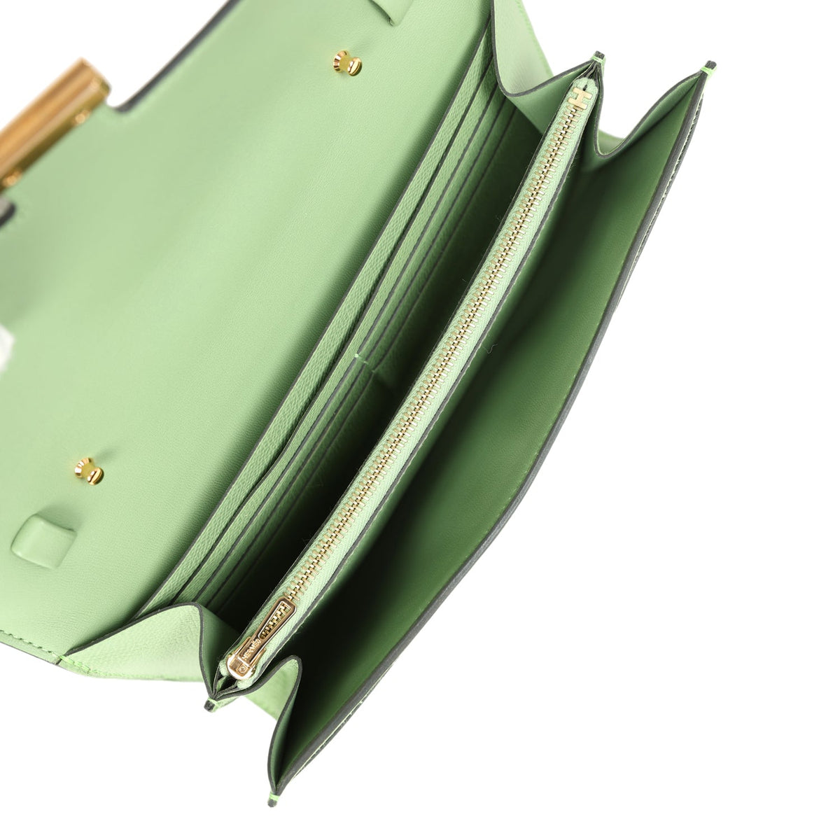 Hermès Constance Wallet To Go Vert Criquet Epsom-textured Faux Leather Marquette Gold Hardware
