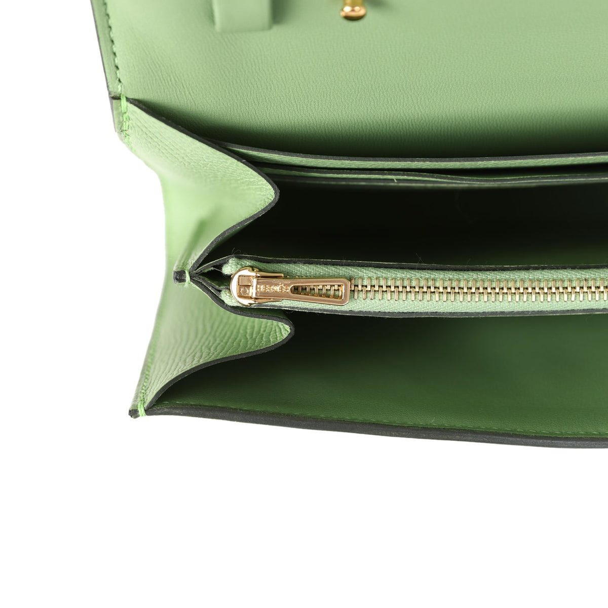 Hermès Constance Wallet To Go Vert Criquet Epsom-textured Faux Leather Marquette Gold Hardware