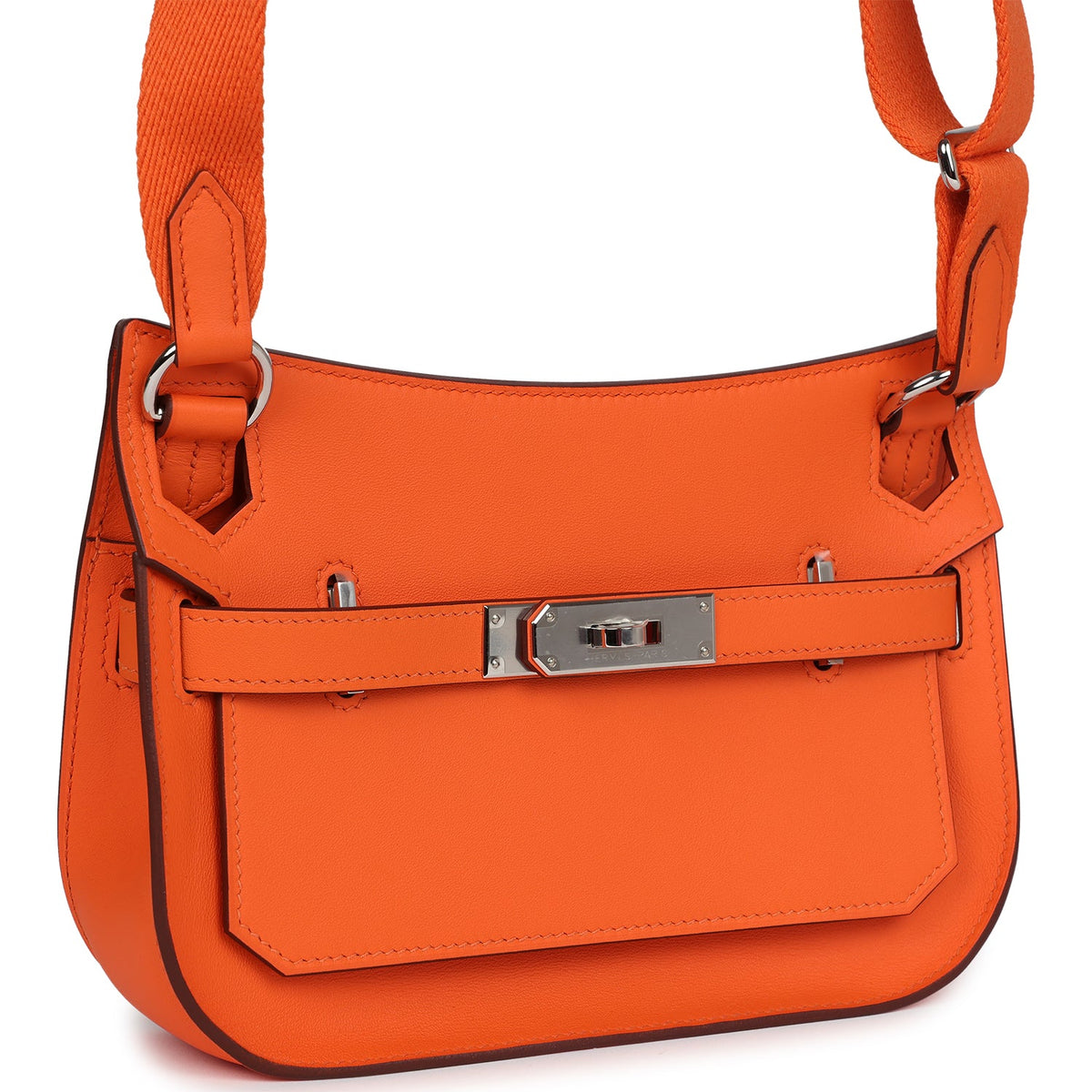 Hermès Mini Jypsiere Orange Minium Swift Palladium Hardware
