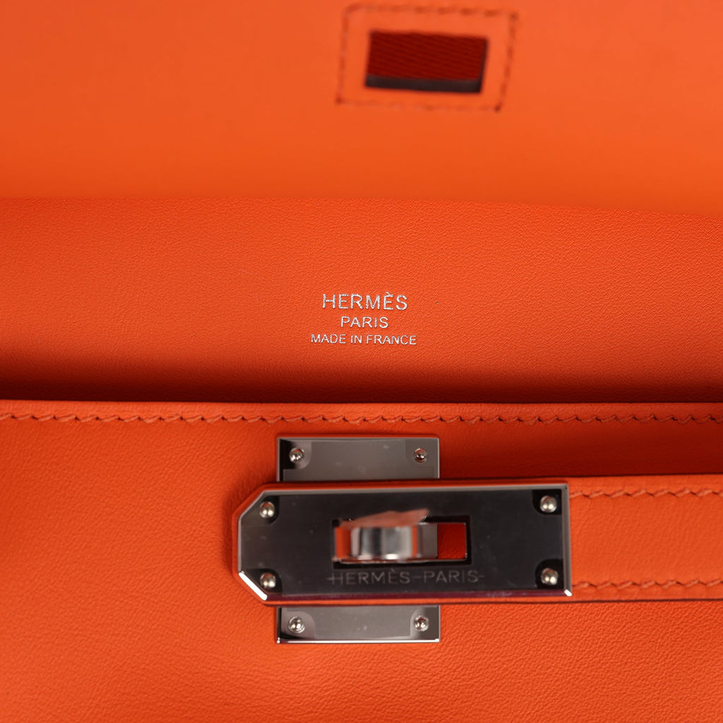 Hermès Mini Jypsiere Orange Minium Swift Palladium Hardware