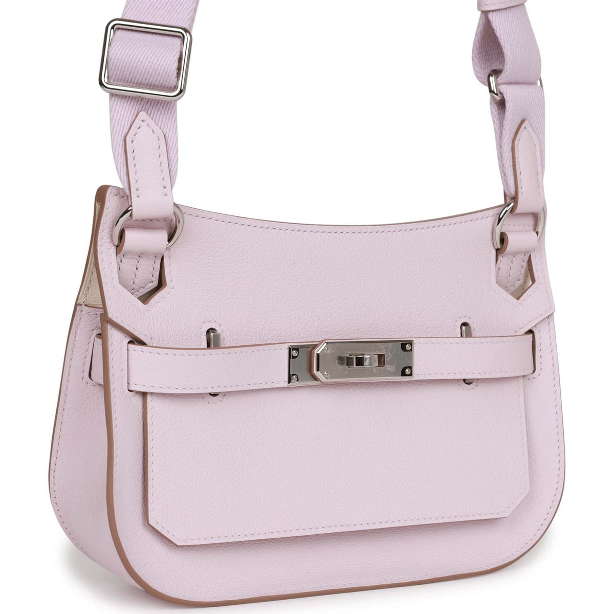 Hermès Mini Jypsiere Mauve Pale Verso Evercolor Palladium Hardware