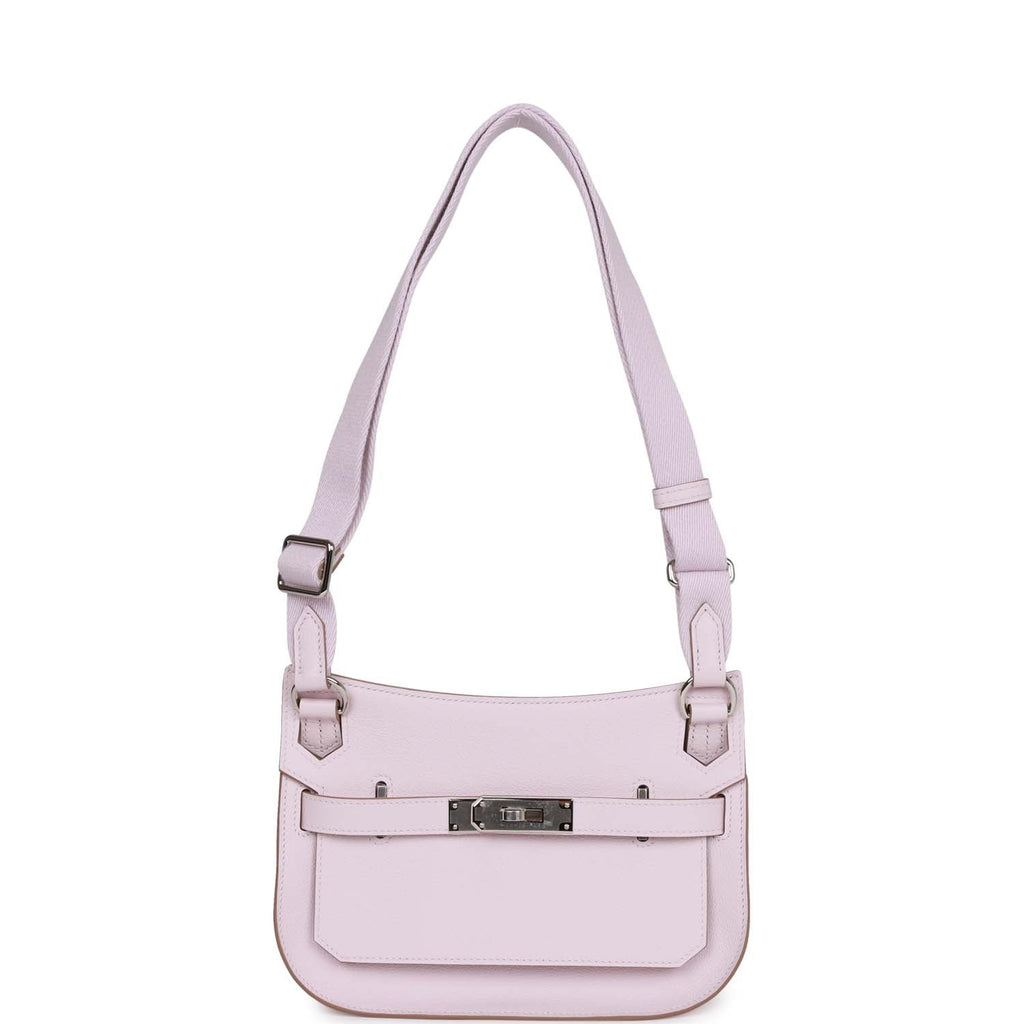 Hermès Mini Jypsiere Mauve Pale Verso Evercolor Palladium Hardware