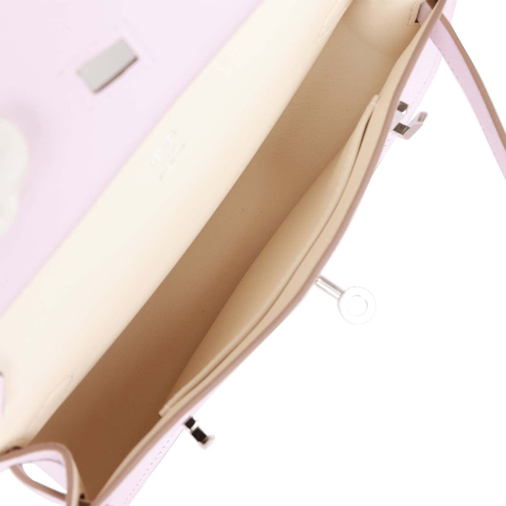 Hermès Mini Jypsiere Mauve Pale Verso Evercolor Palladium Hardware