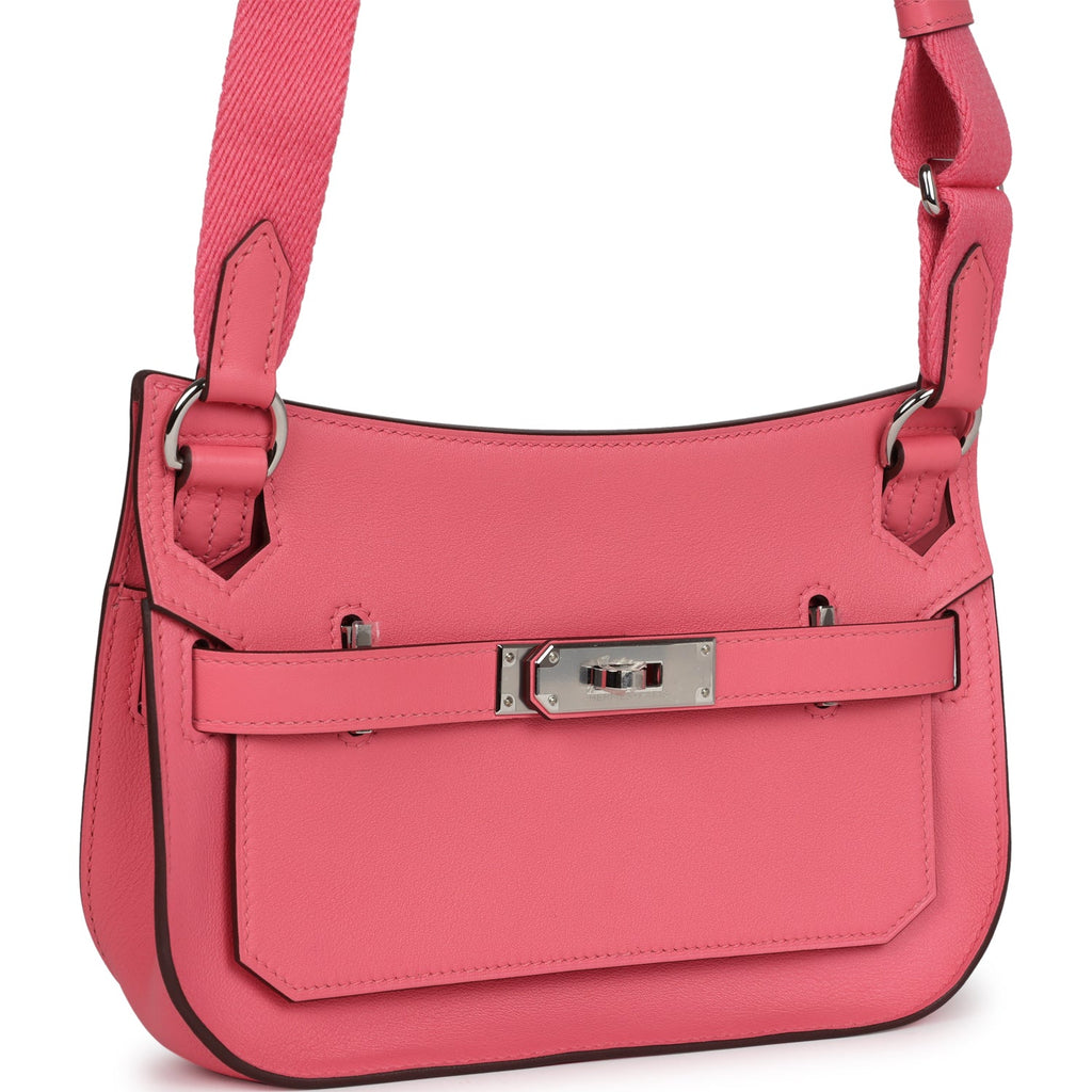 Hermès Mini Jypsiere Rose Azalee Swift Palladium Hardware