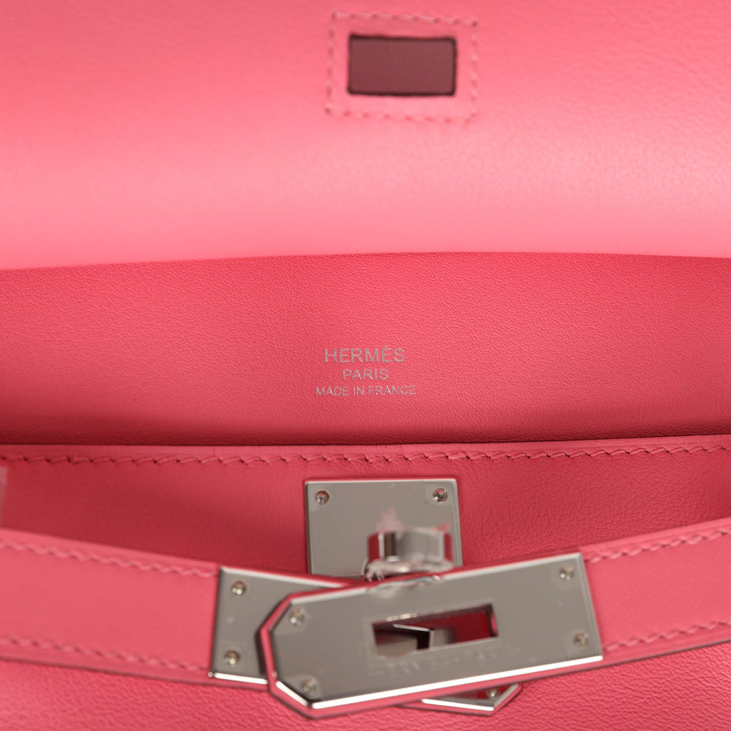 Hermès Mini Jypsiere Rose Azalee Swift Palladium Hardware