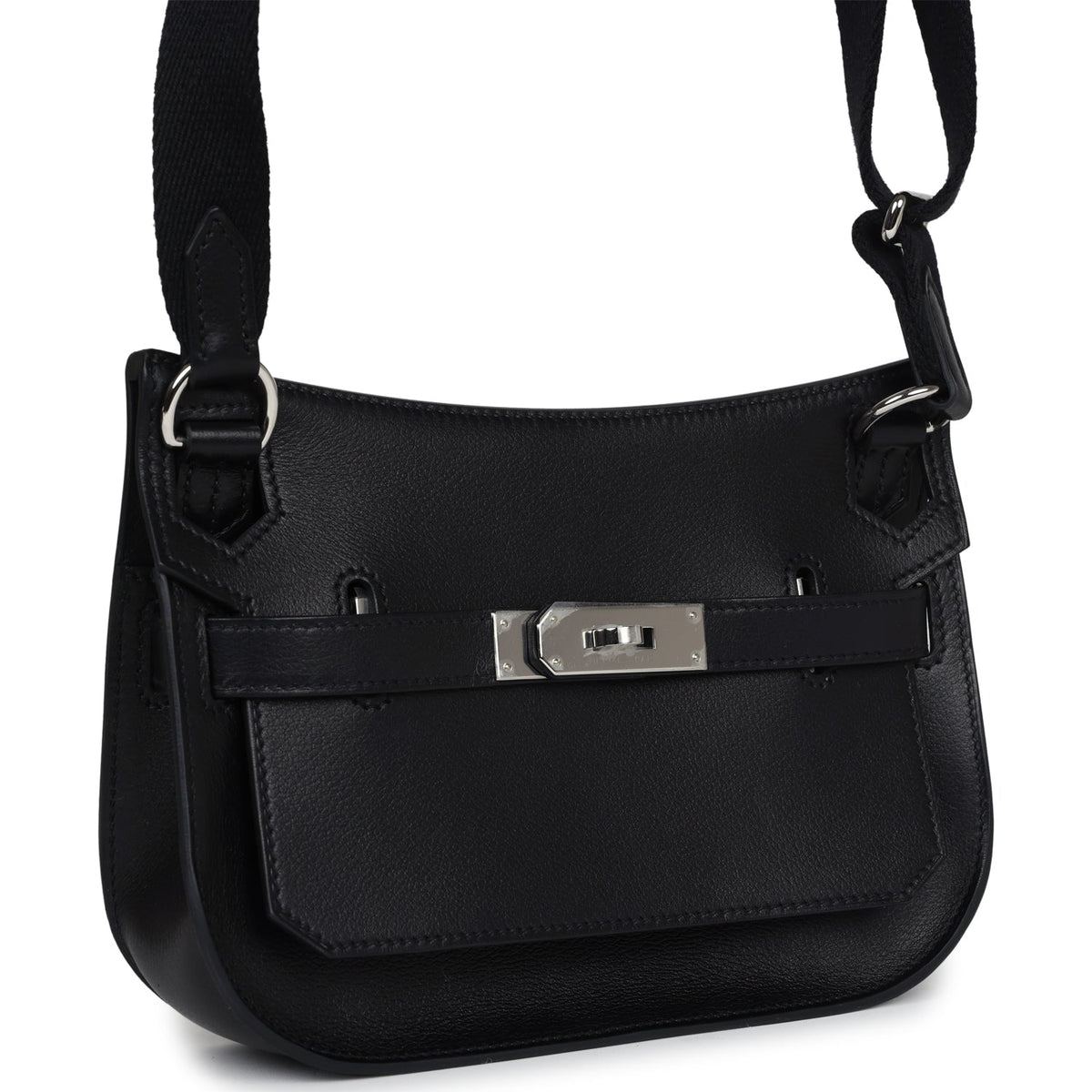 Hermès Jypsiere Mini Black Evercolor Palladium Hardware