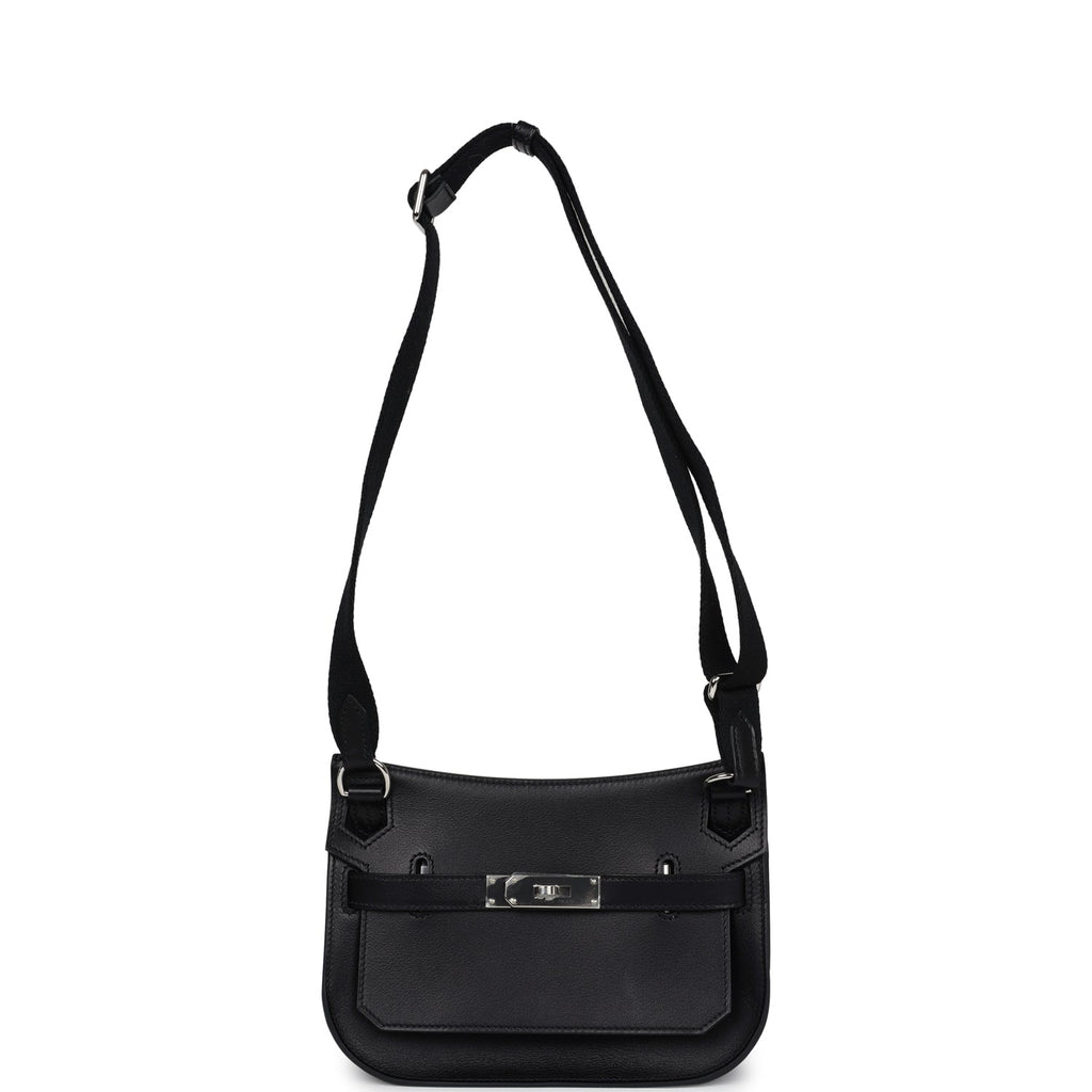 Hermès Jypsiere Mini Black Evercolor Palladium Hardware