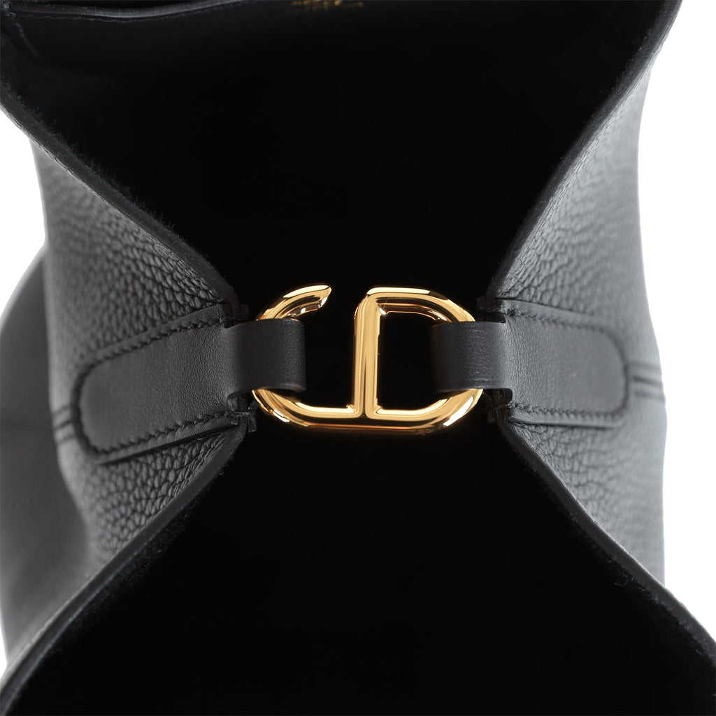 Hermès In-The-Loop 18 Black Clemence and Swift Gold Hardware