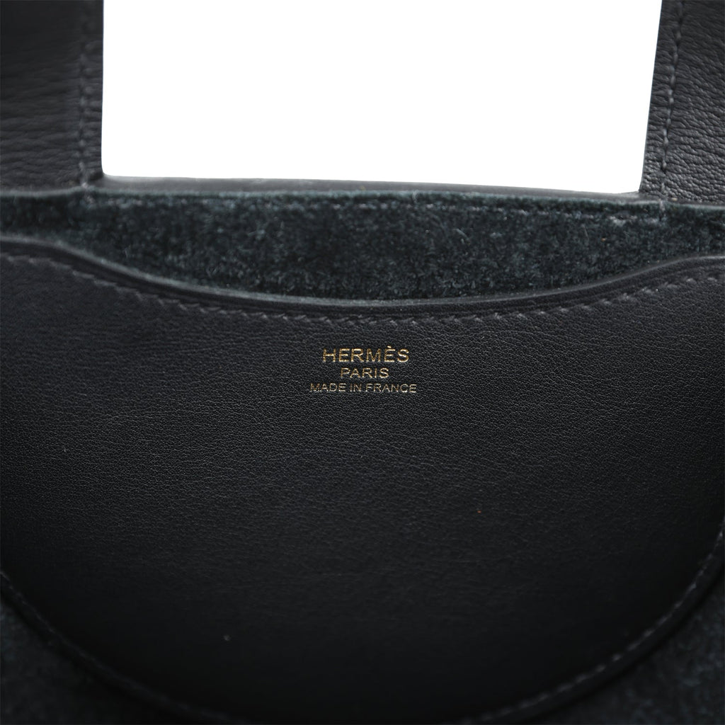 Hermès In-The-Loop 18 Black Clemence and Swift Gold Hardware
