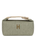 Hermès Bride-A-Brac PM Vert Foret H Natte Canvas and Wool Palladium Hardware