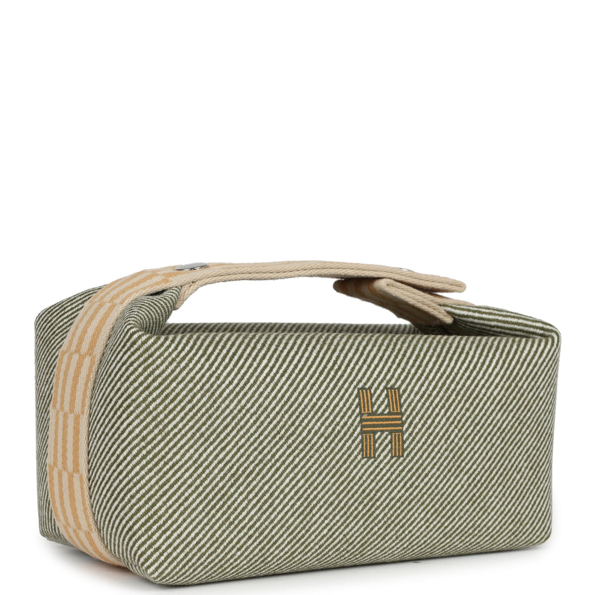 Hermès Bride-A-Brac PM Vert Foret H Natte Canvas and Wool Palladium Hardware