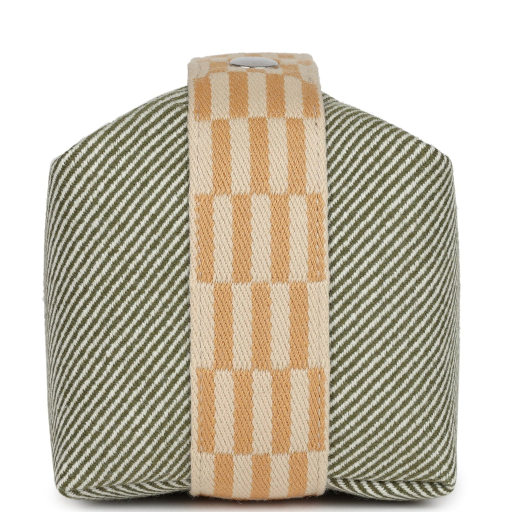 Hermès Bride-A-Brac PM Vert Foret H Natte Canvas and Wool Palladium Hardware