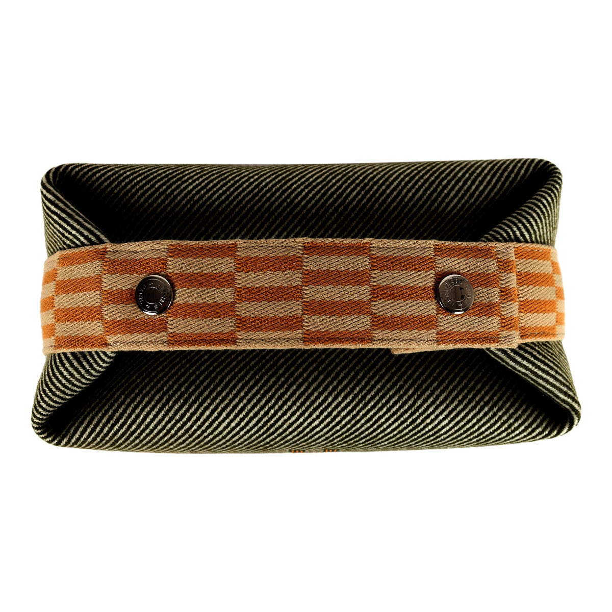Hermès Bride-A-Brac PM Vert Foret H Natte Canvas and Wool Palladium Hardware