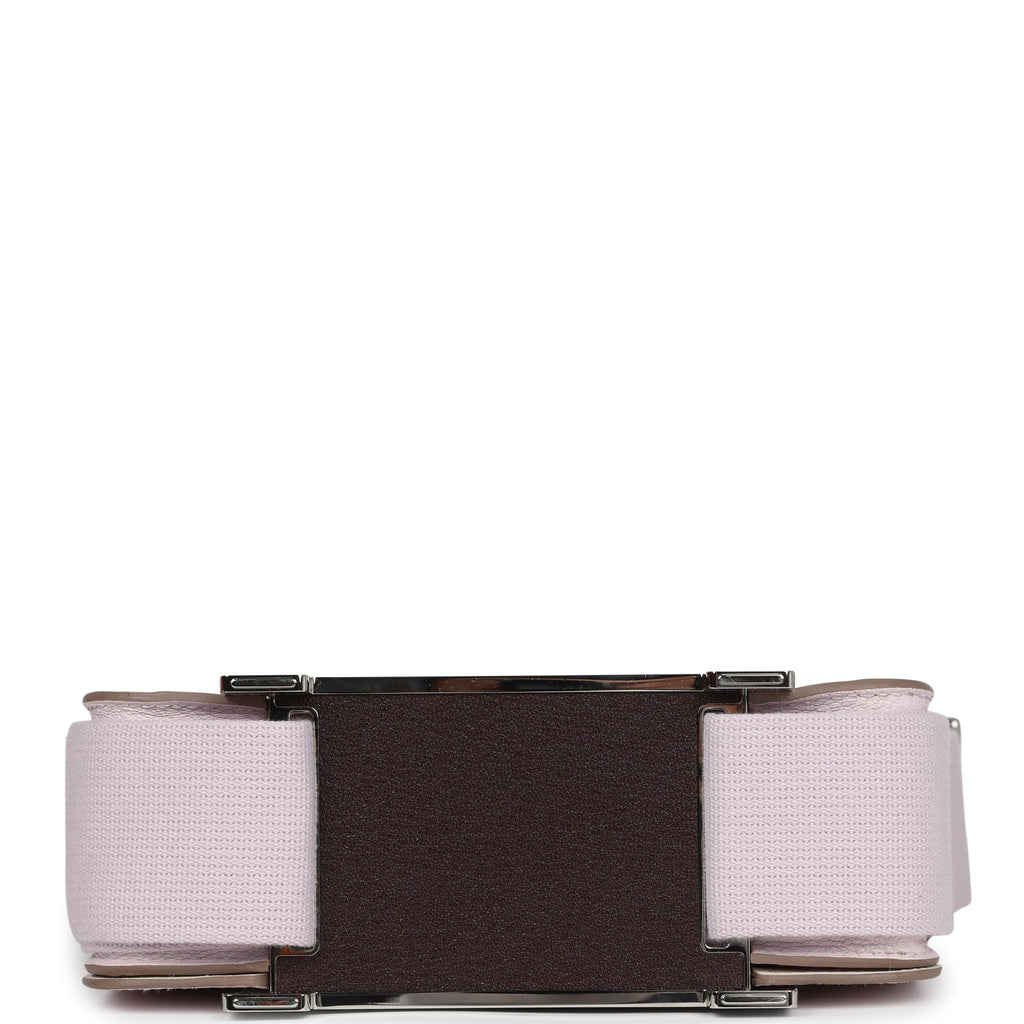 Hermès Geta Mauve Pale and Rouge Sellier Chevre Palladium Hardware