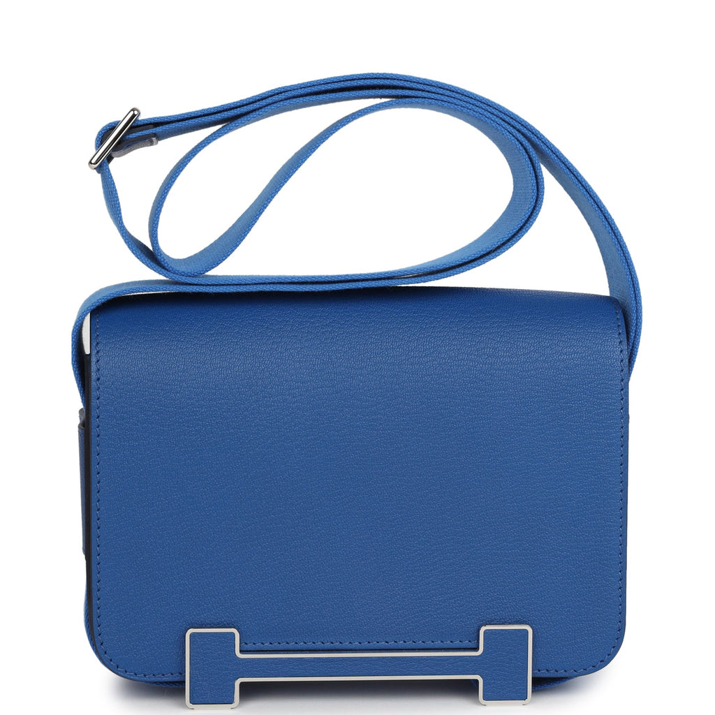 Hermès Geta Bag Bleu France Chevre Palladium Hardware