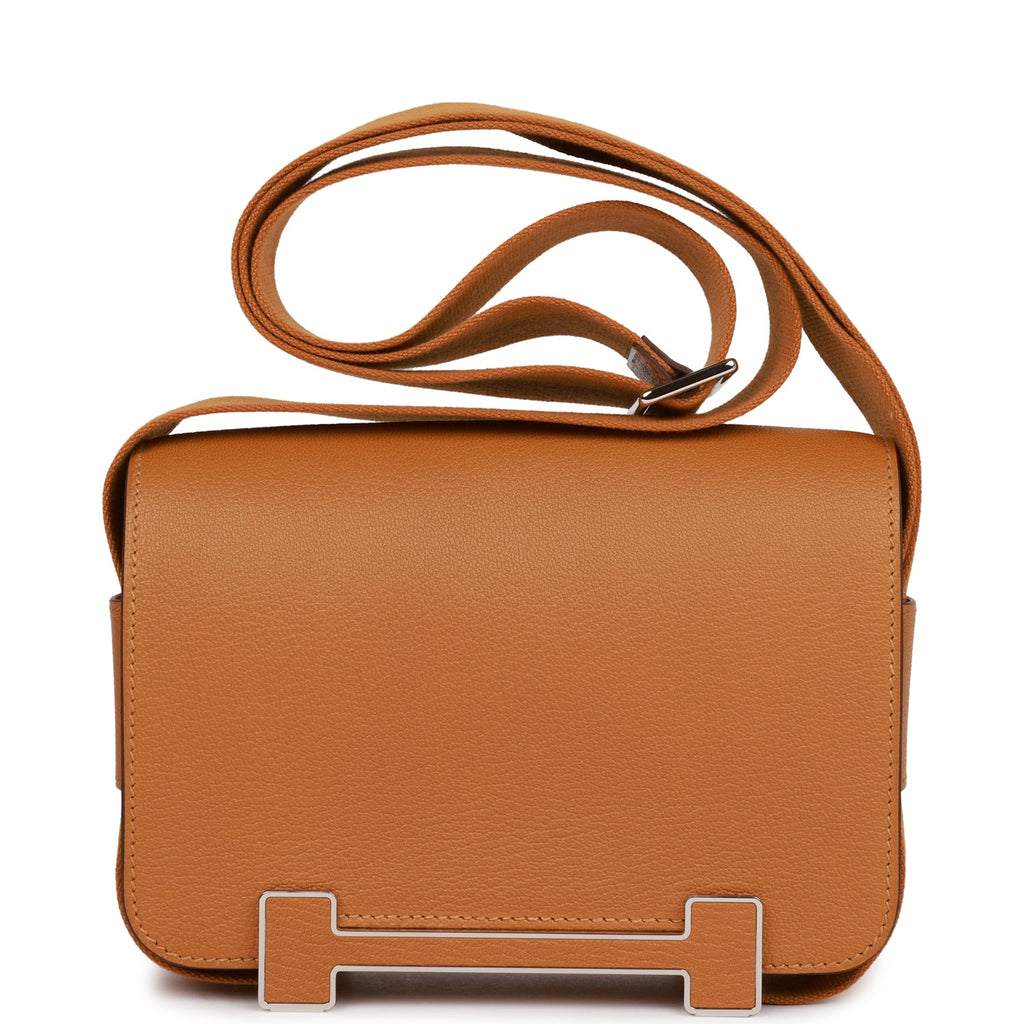 Hermès Geta Caramel Chevre Palladium Hardware