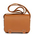 Hermès Geta Caramel Chevre Palladium Hardware