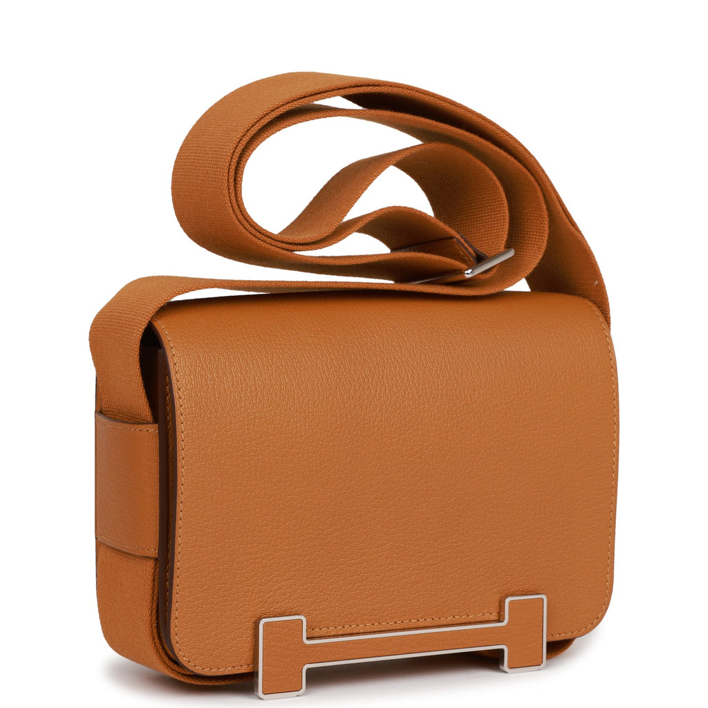 Hermès Geta Caramel Chevre Palladium Hardware