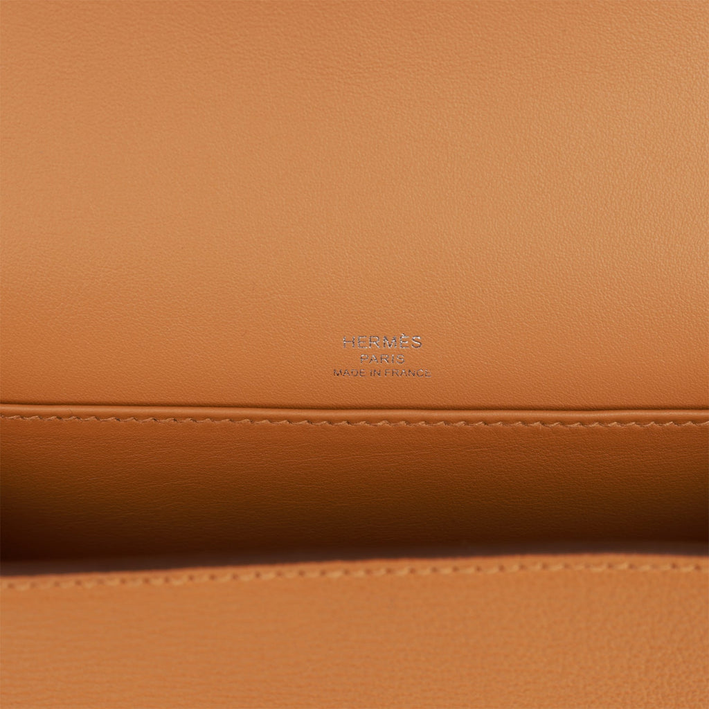 Hermès Geta Caramel Chevre Palladium Hardware