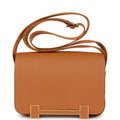 Hermès Geta Caramel Chevre Gold Hardware