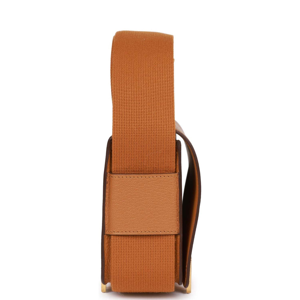 Hermès Geta Caramel Chevre Gold Hardware