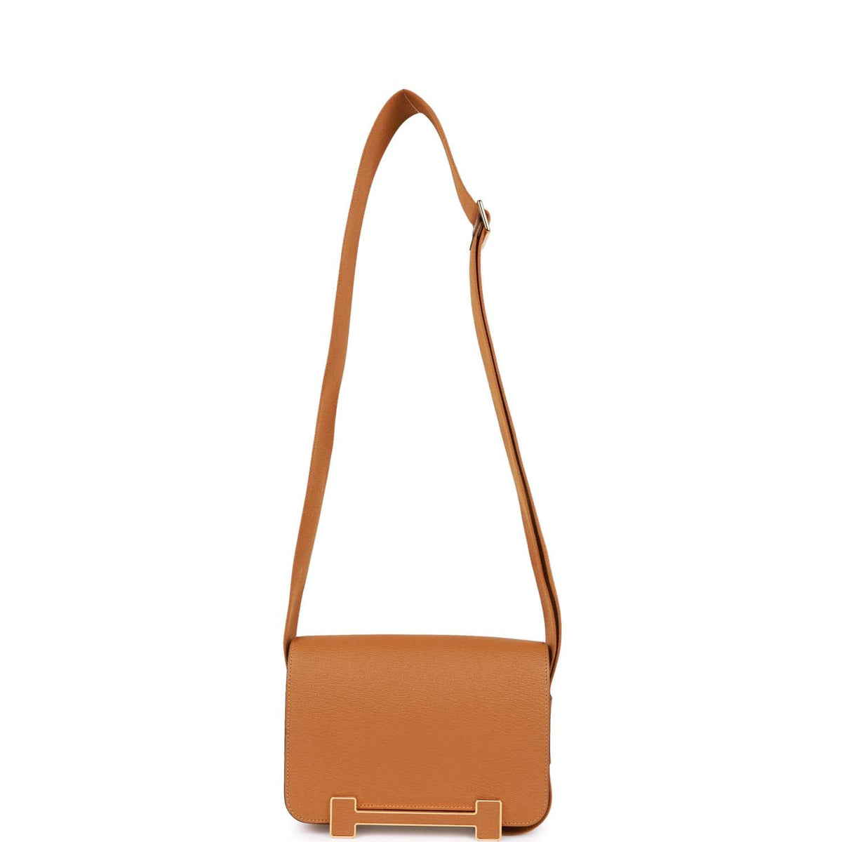 Hermès Geta Caramel Chevre Gold Hardware