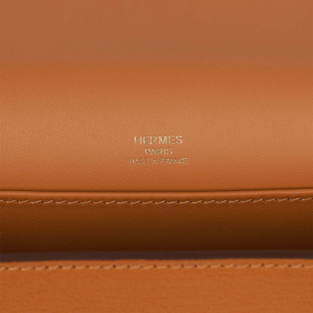 Hermès Geta Caramel Chevre Gold Hardware