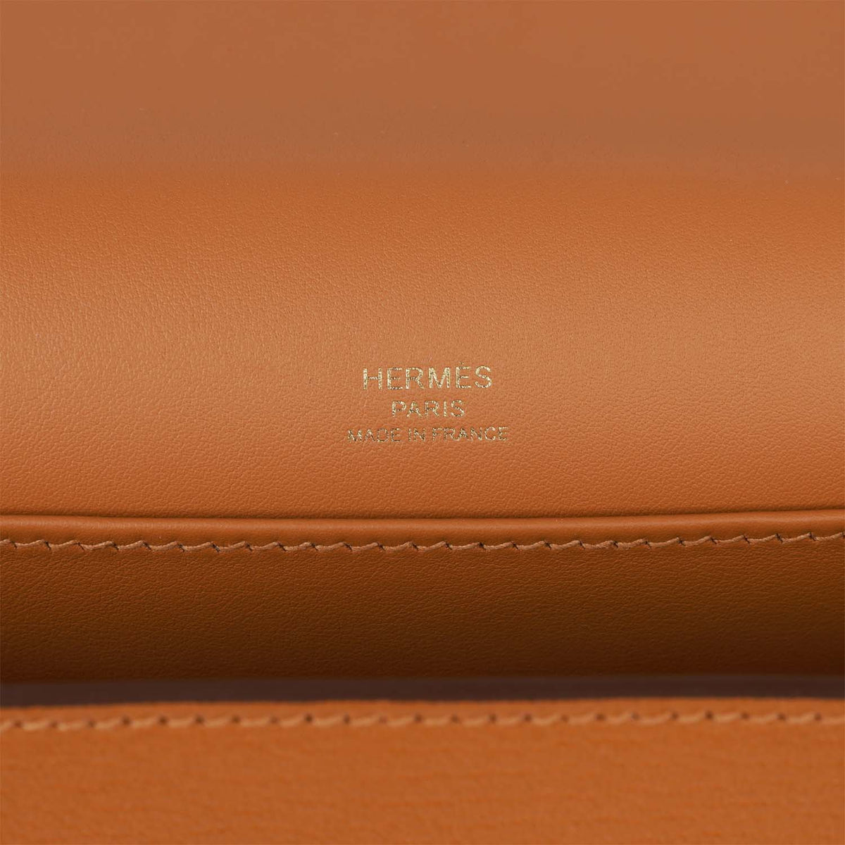 Hermès Geta Caramel Chevre Gold Hardware