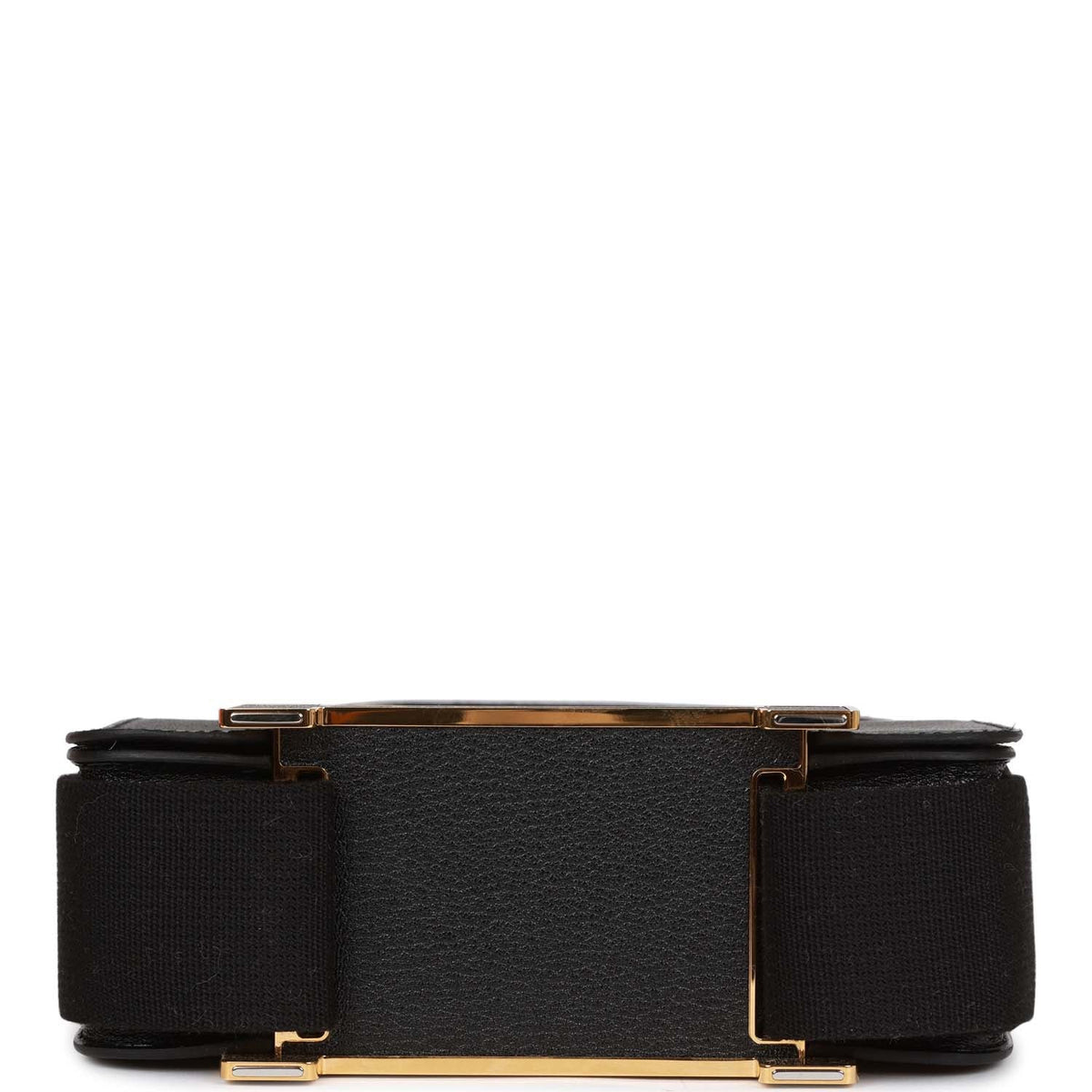 Hermès Geta Black Chevre Gold Hardware
