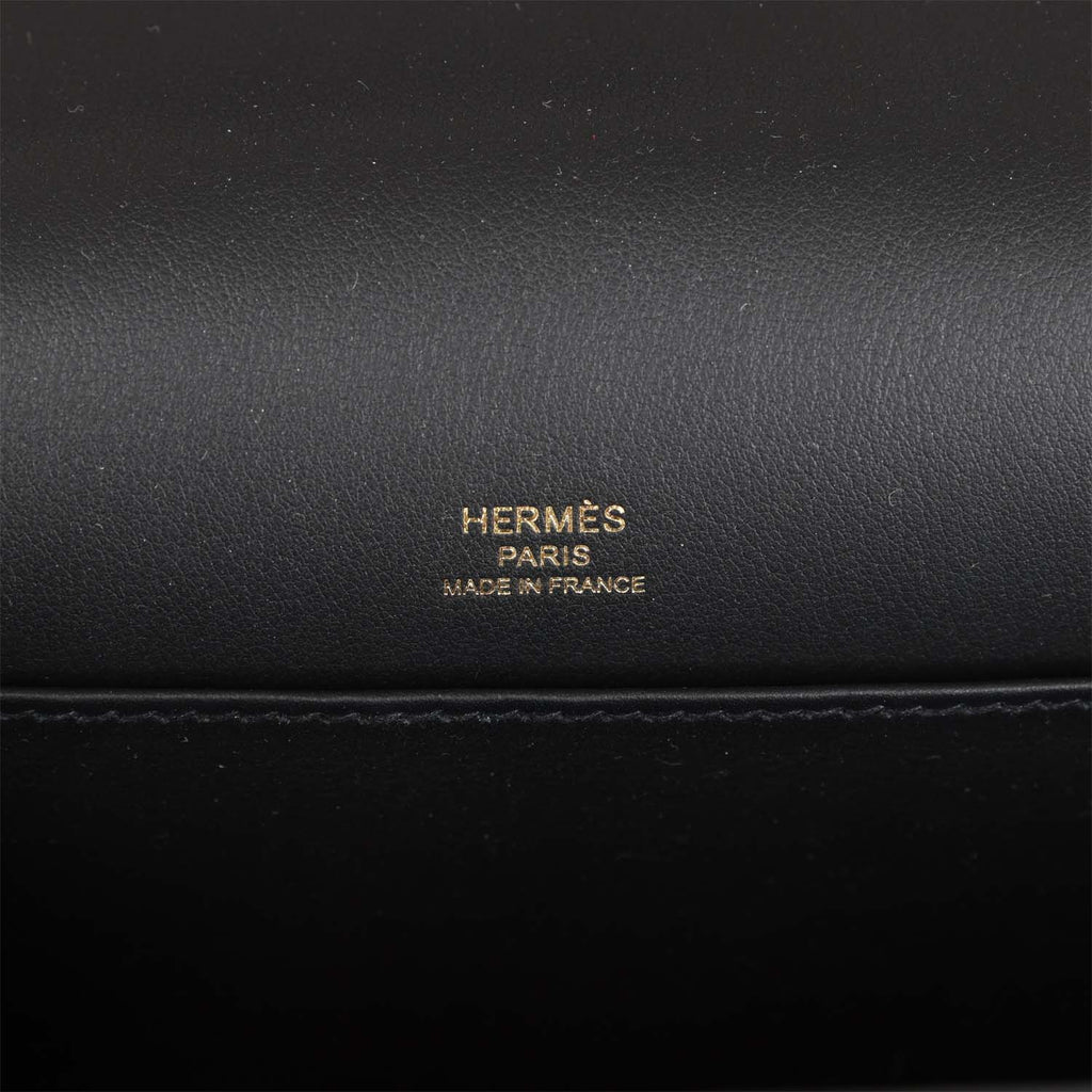 Hermès Geta Black Chevre Gold Hardware