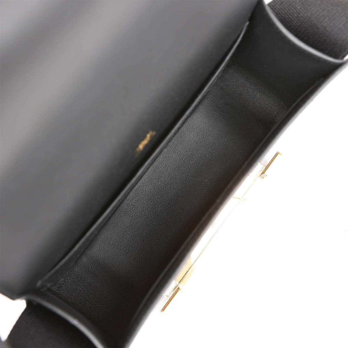 Hermès Geta Black Chevre Gold Hardware