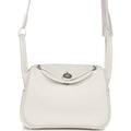 Hermès Mini Lindy White Swift Palladium Hardware