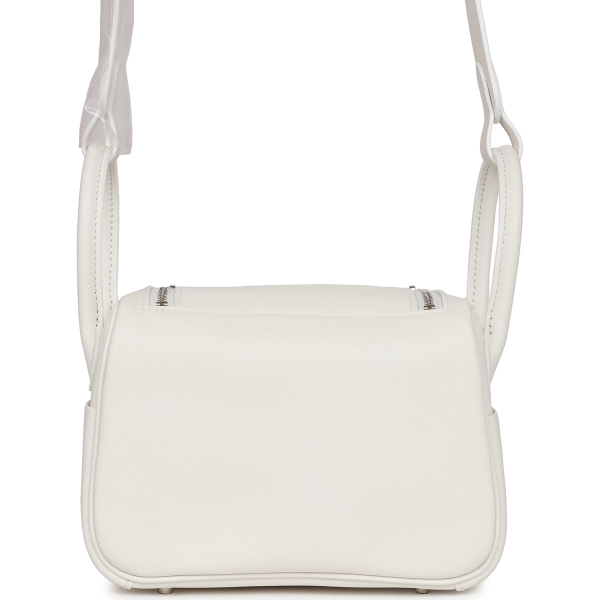 Hermès Mini Lindy White Swift Palladium Hardware