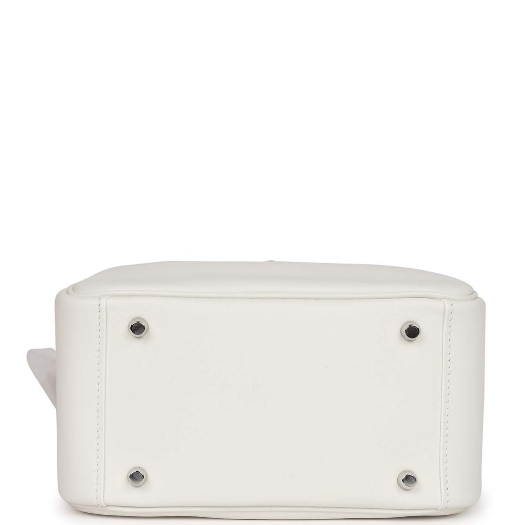 Hermès Mini Lindy White Swift Palladium Hardware