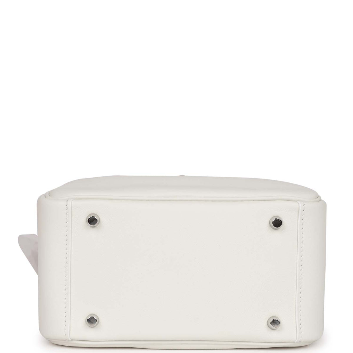 Hermès Mini Lindy White Swift Palladium Hardware