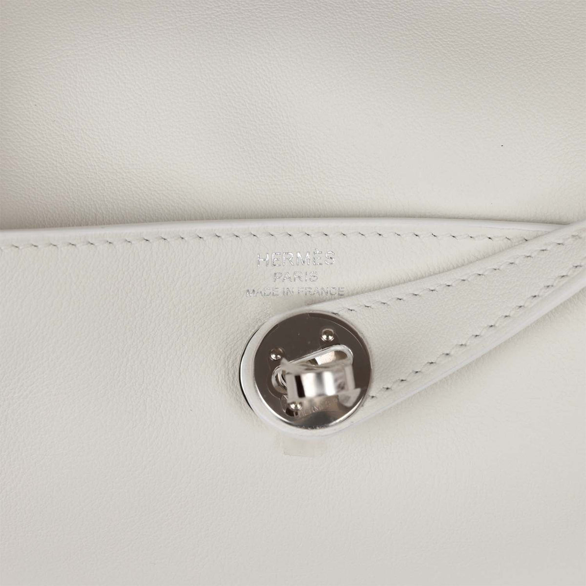 Hermès Mini Lindy White Swift Palladium Hardware