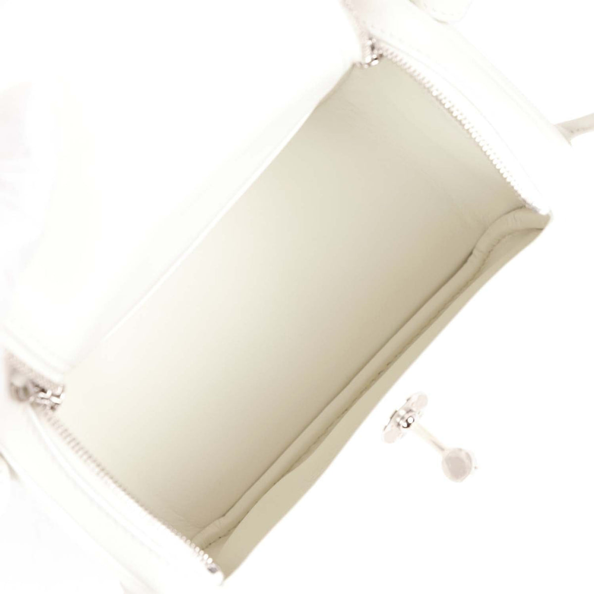 Hermès Mini Lindy White Swift Palladium Hardware