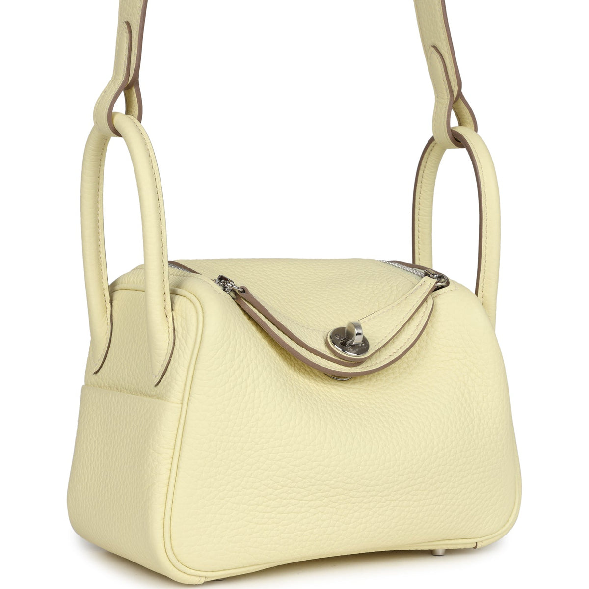 Hermès Mini Lindy Jaune Milton Clemence Palladium Hardware