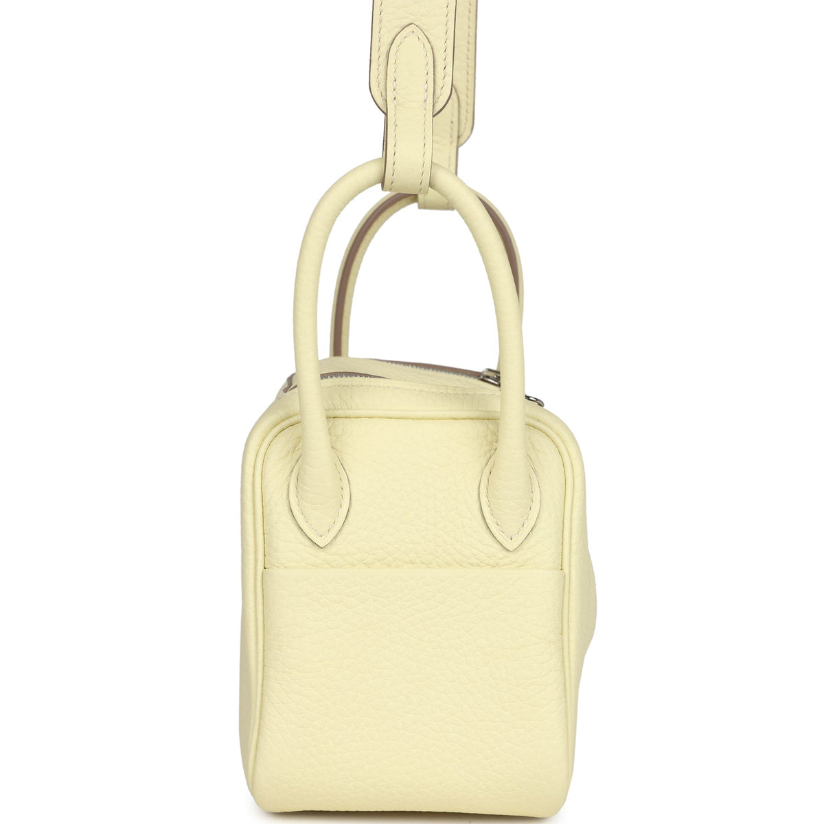 Hermès Mini Lindy Jaune Milton Clemence Palladium Hardware