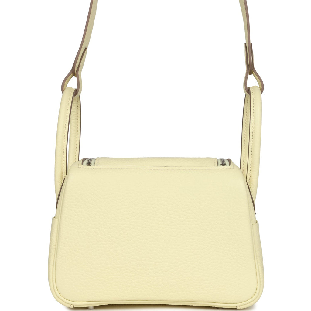 Hermès Mini Lindy Jaune Milton Clemence Palladium Hardware