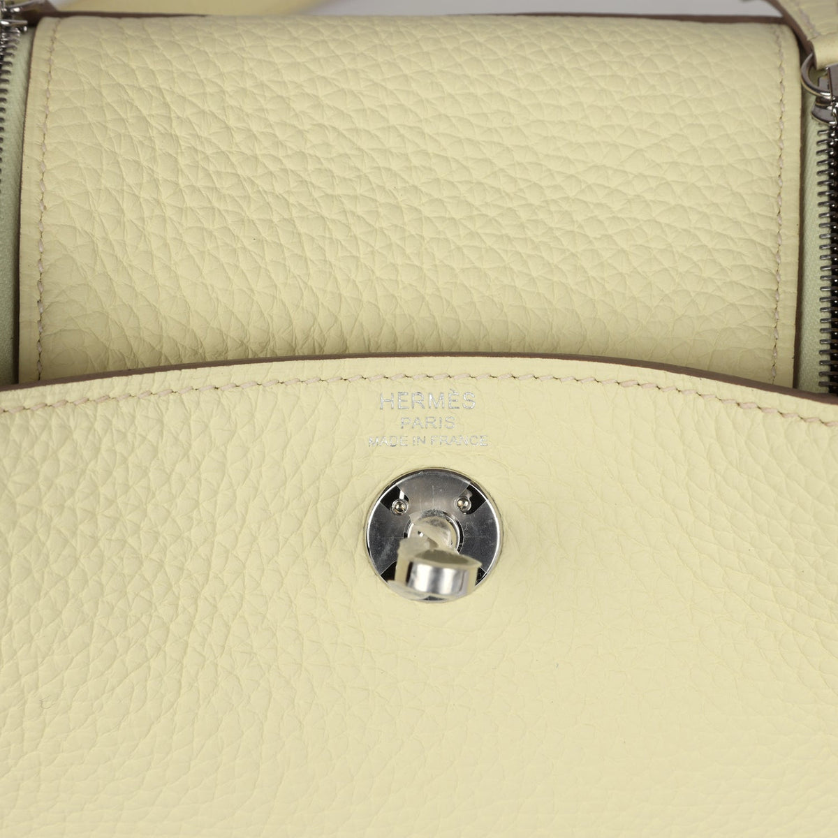 Hermès Mini Lindy Jaune Milton Clemence Palladium Hardware