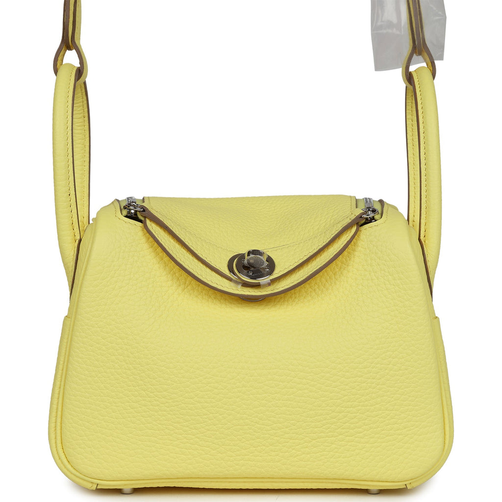 Hermès Mini Lindy Limoncello Clemence Palladium Hardware