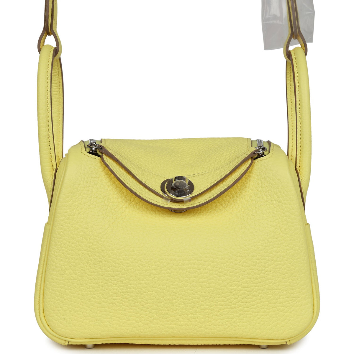 Hermès Mini Lindy Limoncello Clemence Palladium Hardware
