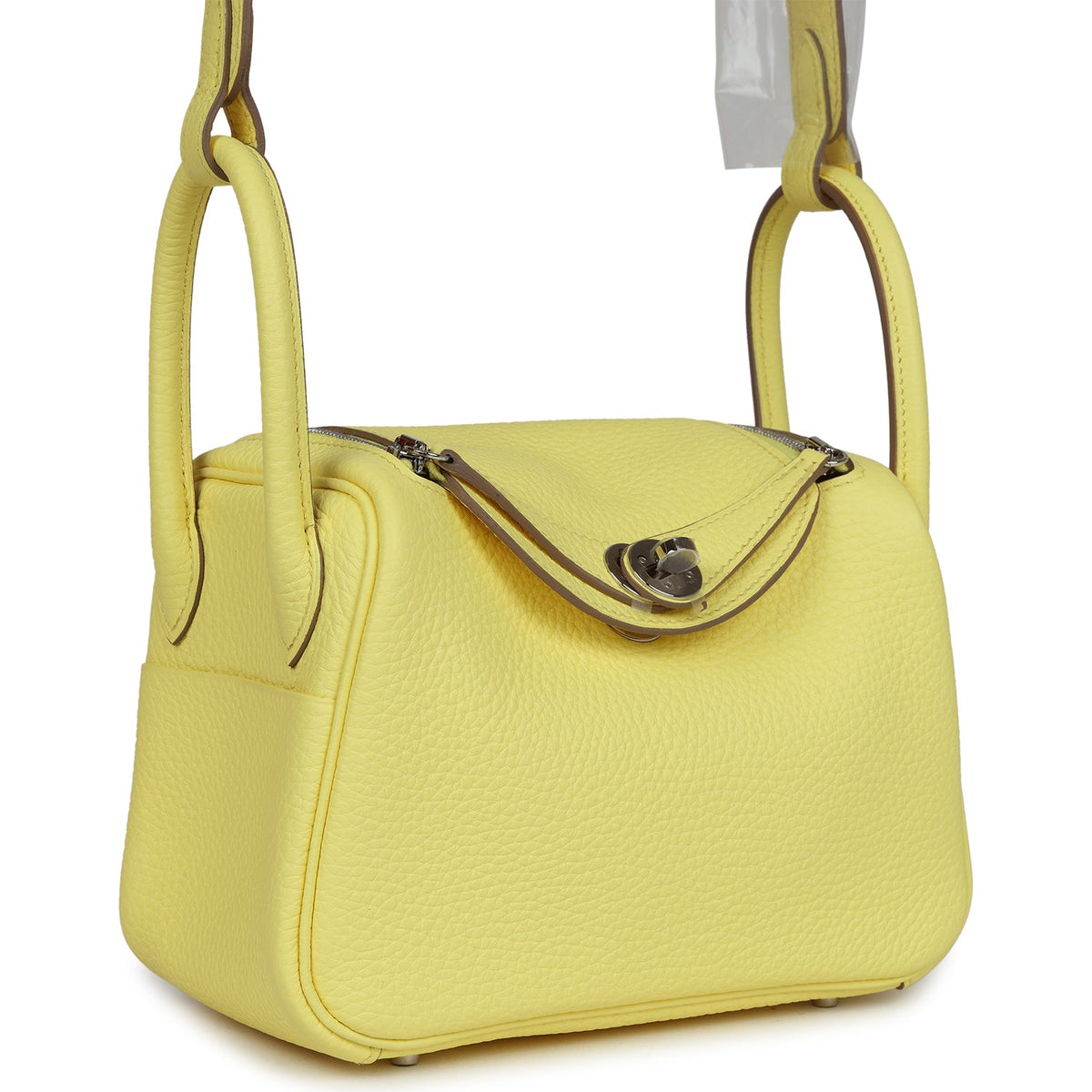 Hermès Mini Lindy Limoncello Clemence Palladium Hardware