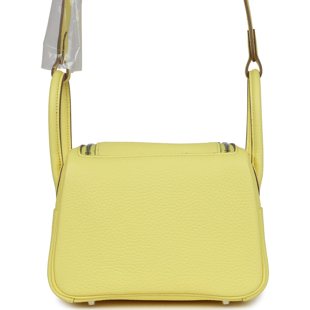 Hermès Mini Lindy Limoncello Clemence Palladium Hardware