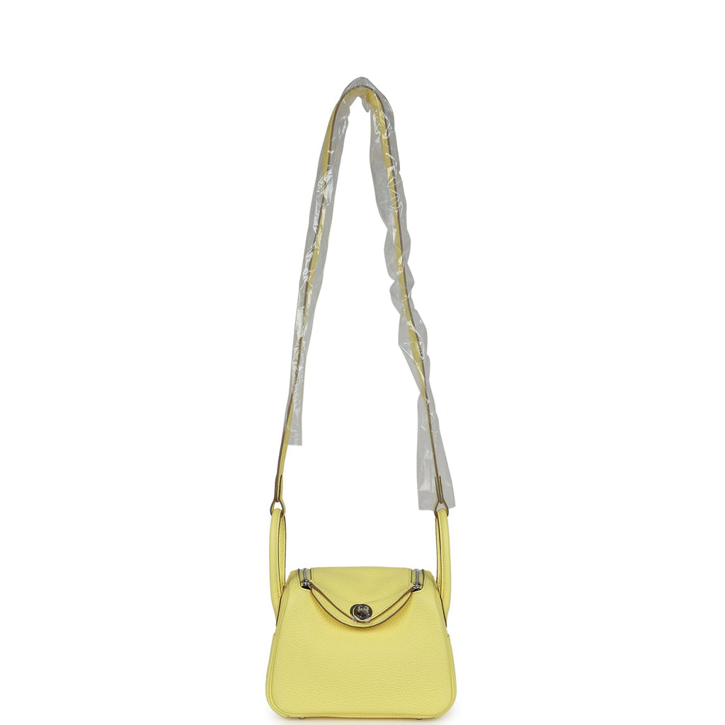 Hermès Mini Lindy Limoncello Clemence Palladium Hardware